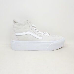 Vans Sk8-Hi Tapered Stackform Platform Shoe Sneaker Light Gray White Womens Size